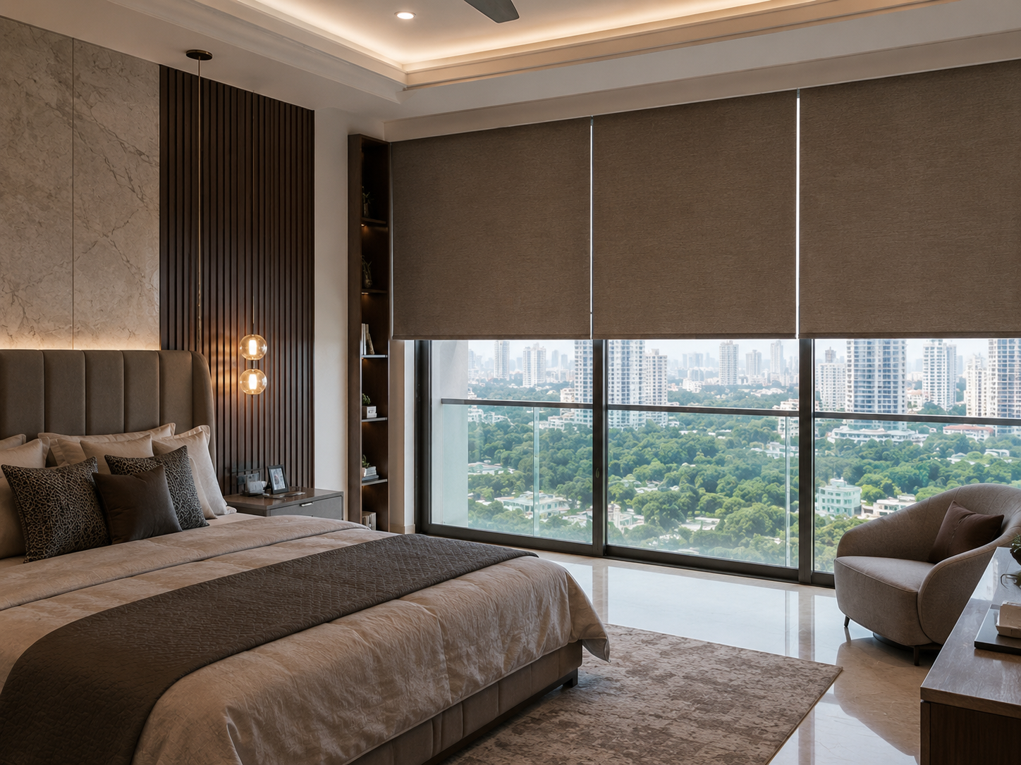 Motorised Wooden Blinds