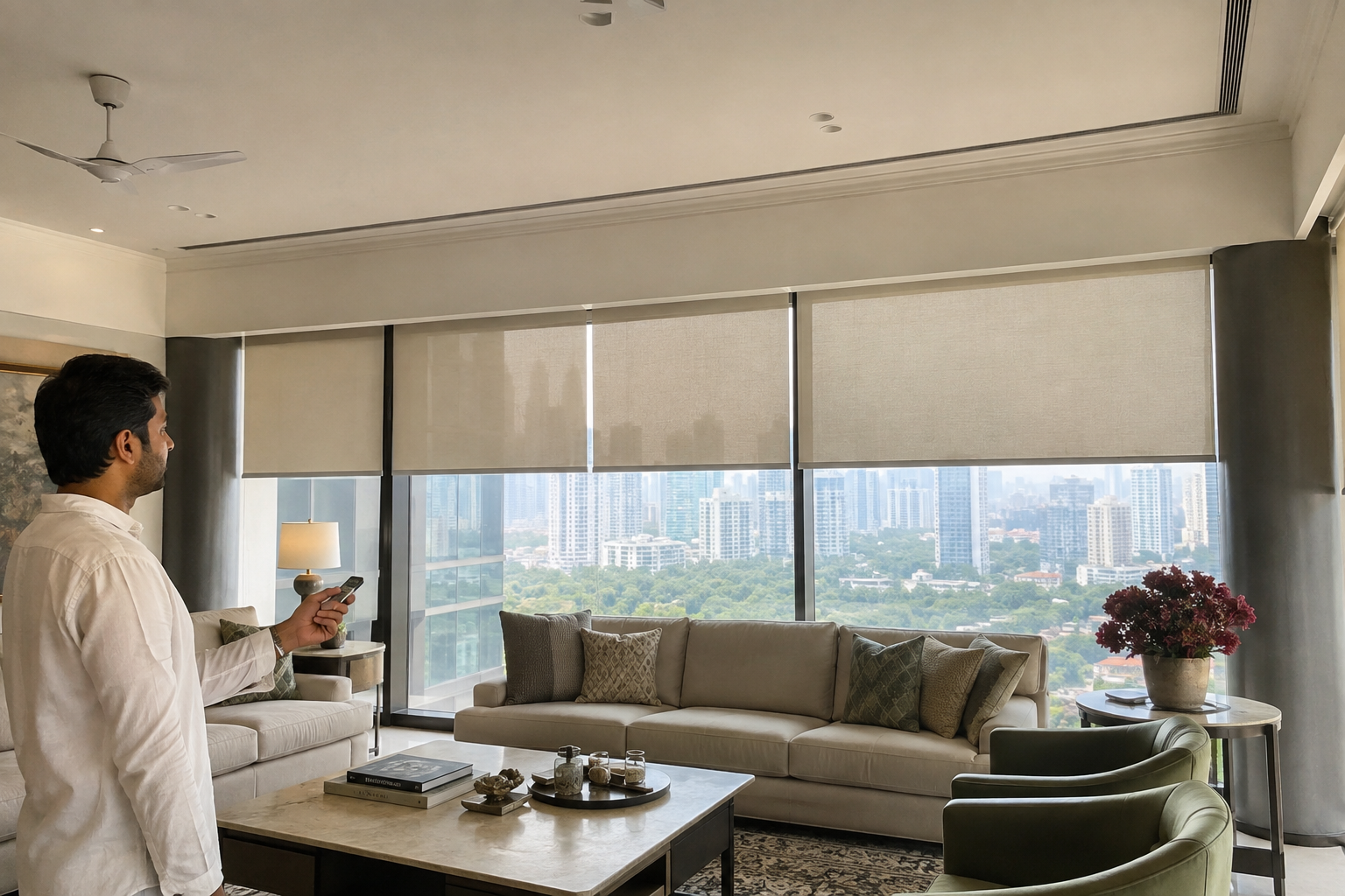 Motorised Roman Blinds